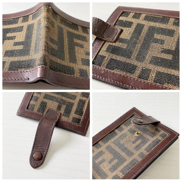 Fendi vintage brown monogram zucca canvas and leather bifold wallet - Picture 4 of 10